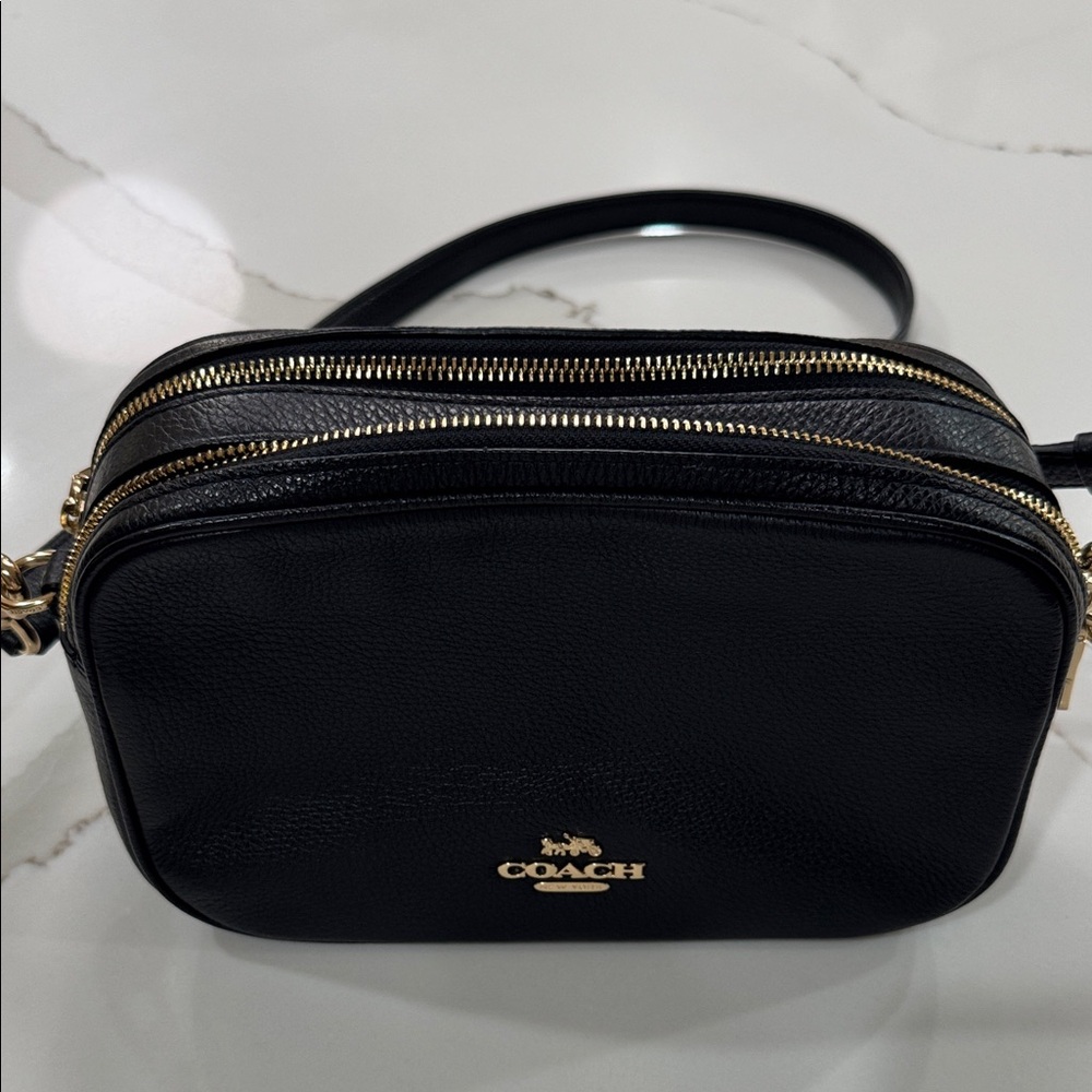 Coach Black Crossbody Bag with Gold Accents